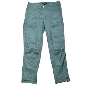 White House Black Market The Slim Crop Green Cargo Pants Size 4